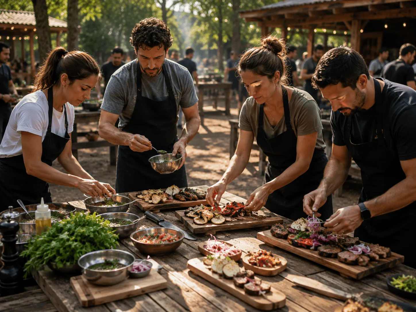Coordinación culinaria y salsas en equipo Vacacerdo